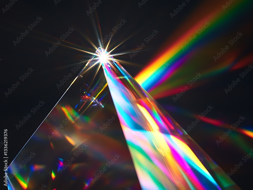 Poster prism refracting light into spectrum.
