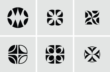 Geometric Abstract Logo Design Set – Modern Vector Icons Collection