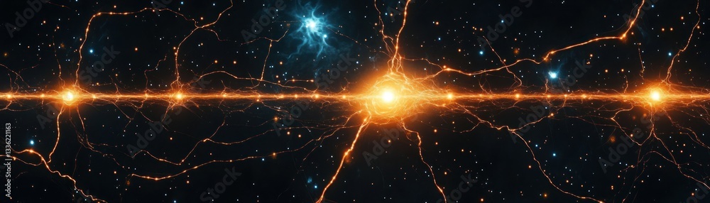 Aufkleber An artistic rendering of interconnected energy and cosmic elements