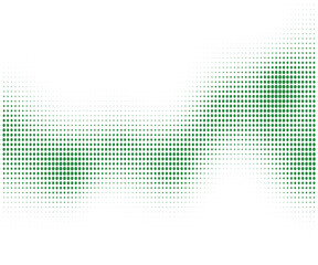 Green dot wave and white background