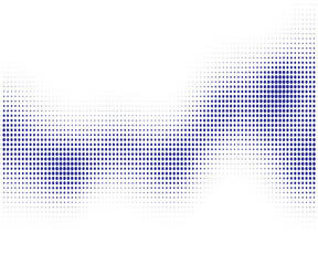 blue dot wave and white background