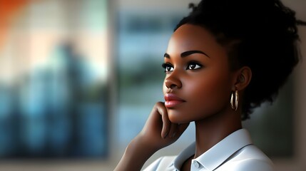 Young African female entrepreneur looking