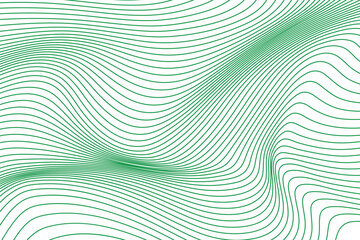 green line wave and abstract white background