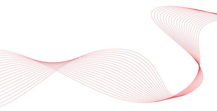 red line wave and abstract white background