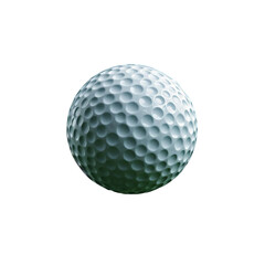 Isolated Golf Ball Close Up on Green Surface for Sports Imagery