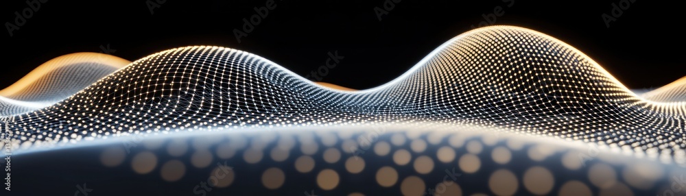 Poster Abstract image depicting a three dimensional wave pattern of light