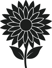Fototapeta premium Sunflower Silhouette Vector – Elegant Floral Illustration for Mother’s Day