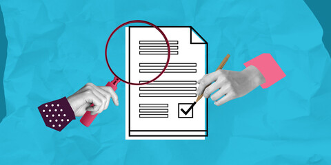 Document review and approval process concept.