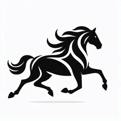 Obraz premium Elegant Black Stallion in Motion