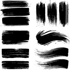 paint brush strokes on transparent background, isolated, extracted, vector, eps file