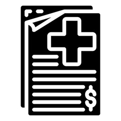 Obraz premium medical bill vector glyph icon