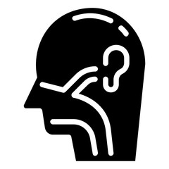 otorhinolaryngology vector glyph icon