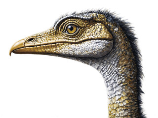 Detailed Troodon Portrait, An Intelligent Dinosaur with Piercing Gaze