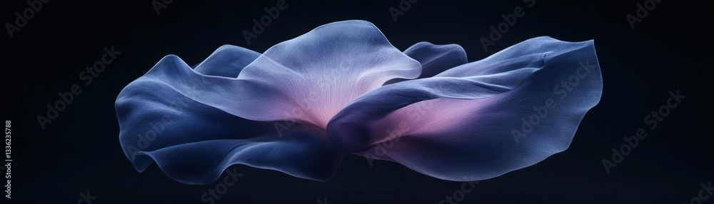 Poster an abstract floral or fabric design displayed against a dark background