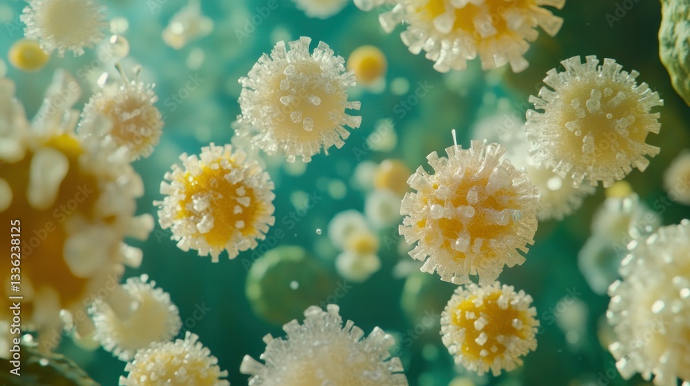 Poster A microscopic view of multiple viruslike cellular organisms