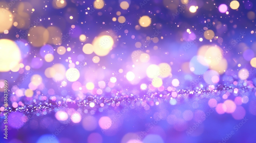 Poster Illuminated blurred lights create a dreamlike scene of shimmering bokeh