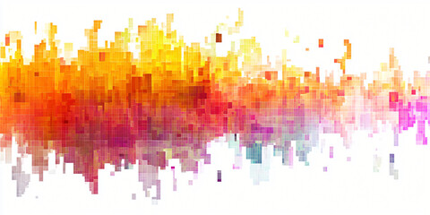 Fototapeta premium Colorful City Skyline: An abstract artistic rendering of a city skyline with a vibrant array of colors, evoking a sense of urban energy, creativity, and modernity.