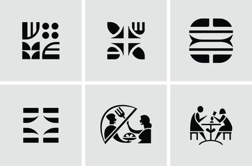 Modern Restaurant Logo Design Icon Set &ndash; Vector Art for Branding and Identity