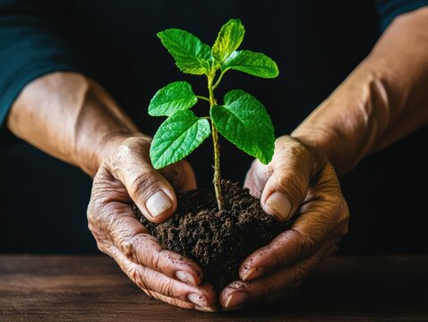 Sustainable Agriculture: Young Plantations Celebrating Arbor Day - Powered by Adobe