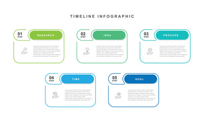 5 step column infographic template 