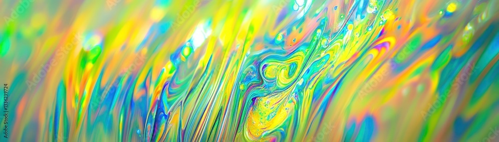 Poster Abstract close up of colorful soap bubble surface formations