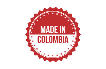 Made in Colombia red ribbon label banner.