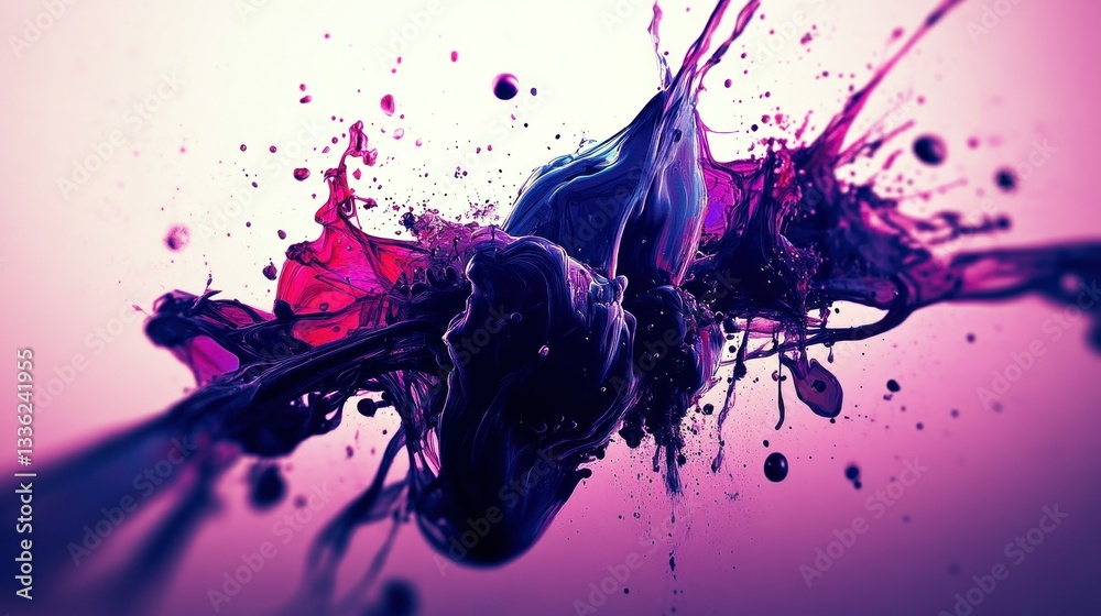 Poster An Abstract Design Illustrating Splashes And Swirls Of Color