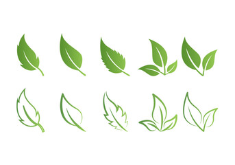 Eco green leaf logo icon stock illustration