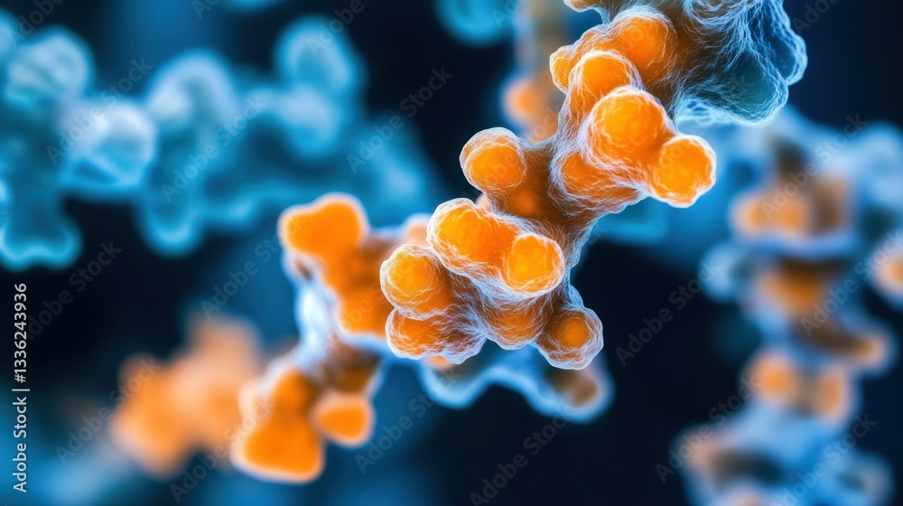 Poster Close up view of an abstract molecular or cell structure
