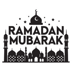 Minimalist Ramadan Mubarak vector design with elegant typography