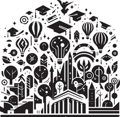 Obraz premium Graduation Celebration silhouette design vector
