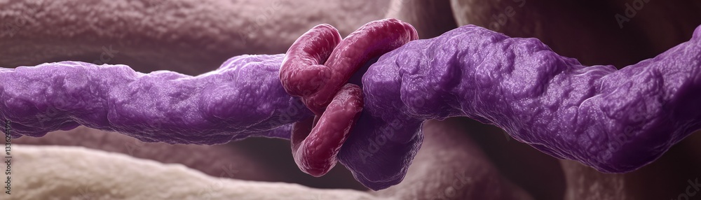 Poster detailed illustration showing a biological microscopic structure or similar element