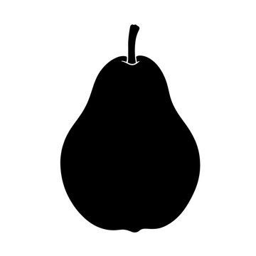 recommend clip art: black and white pear silhouette on a white background