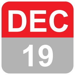 DEC 19 daily date month calender illustration art