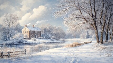 A quiet snowfall gently embraces the earth, transforming the world into a magical scene filled with soft, serene beauty