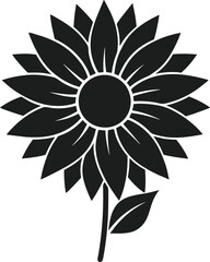 Fototapeta premium Sunflower Silhouette Vector – Elegant Floral Design for Mother’s Day