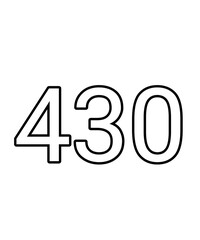 Black and white color numbers 430