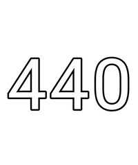 Black and white color numbers 440