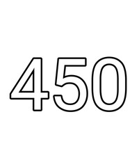 Black and white color numbers 450