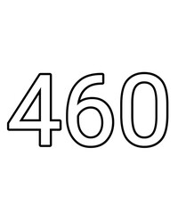 Black and white color numbers 460