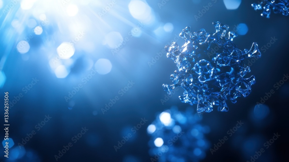 Poster Close up image showing a stylized representation of a virus
