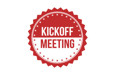 Kickoff meeting red ribbon label banner.