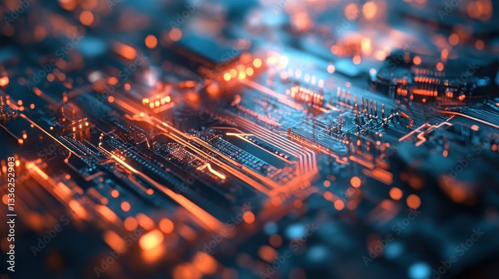 Aufkleber detailed image of a complex digital circuit board design