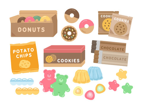 お菓子　イラストセット