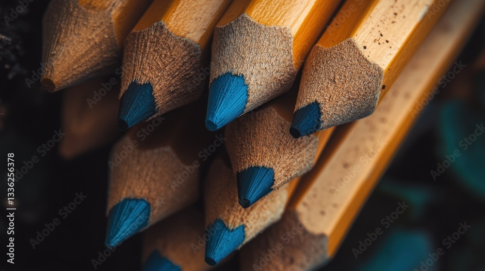 Poster A Close Up View Of A Stack Of Pencils