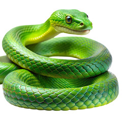 Fototapeta premium Green Snake Image on transparent background