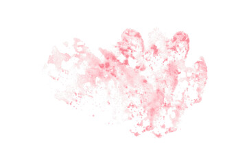 Naklejka premium Bright pink watercolor or ink stain with watercolor marks on transparent background.