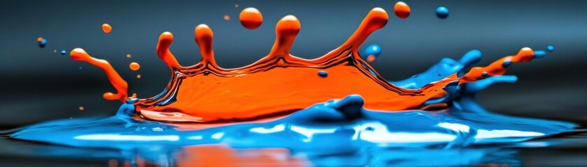 Colorful paint splash creates a crown like shape with vibrant hues