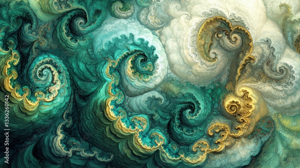 Poster Abstract swirling patterns resembling fluid elements in various colors