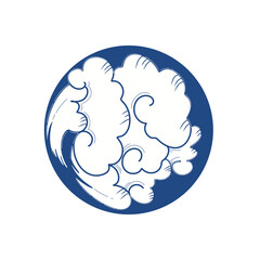 Wind weather and environment natural icon, wind isolated on blue background 